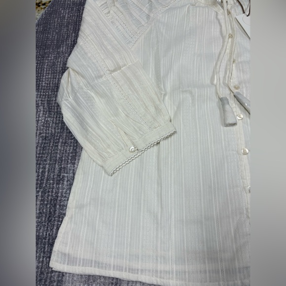 NWT Cleobella by Anthropologie Organic Cotton Peasant Top Women’s Size L Cream - Picture 7 of 12